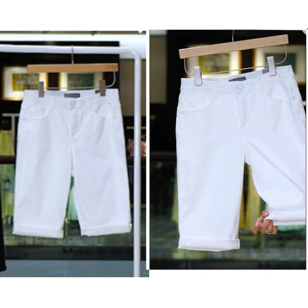Wit & Wisdon - 'Ab'Solution White Bermuda Shorts Long Denim L418ZSOW | Size 4